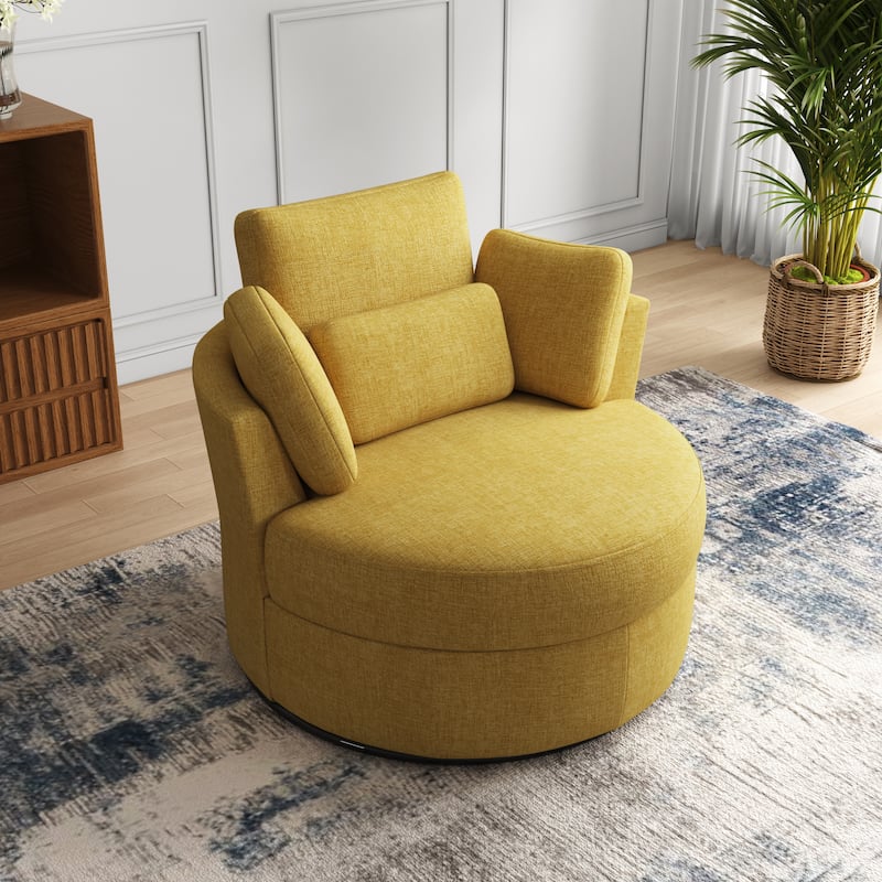 Upholstered Barrel Swivel Accent Chairs