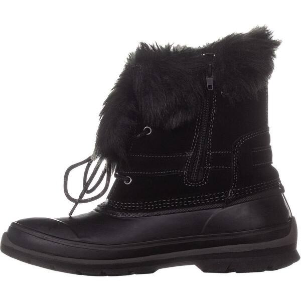 Shop Khombu Brooke Mid Calf Winter Boots Black Tabacco