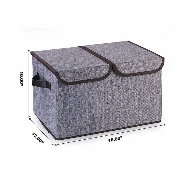 dimension image slide 1 of 4, Enova Home Collapsible Storage Bins with Cover