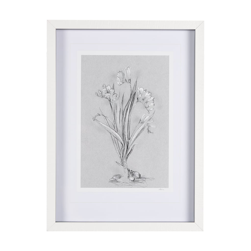 Botanical Sketches III (Grey) Framed Art Print