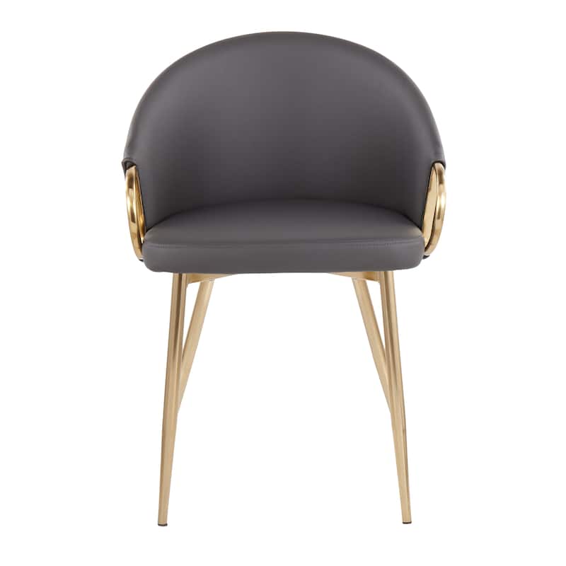 Silver Orchid Battista Glam Gold Upholstered Chair - N/A