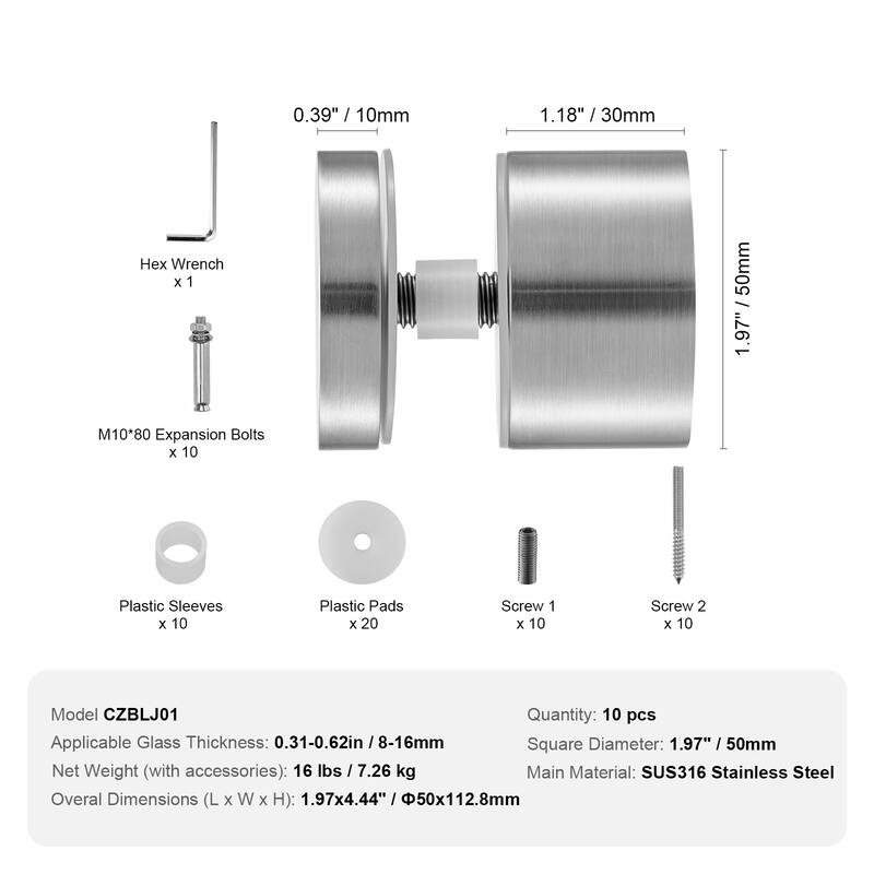 Glass Clamp, Glass Railing Bracket, Stainless Steel Glass Mounting Clamp, Glass Shelf Bracket for Balcony, Garden