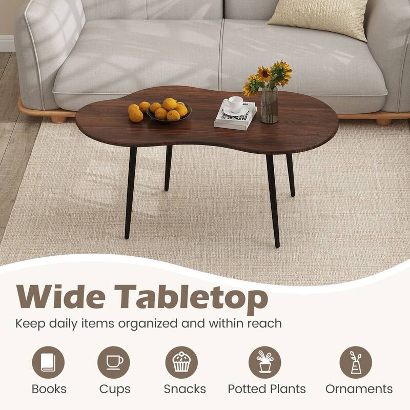 Gymax Cloud Shape Coffee TableIrregular Center Table w/ Metal