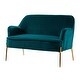 preview thumbnail 96 of 117, Barbara 43" Contemporary Velvet Loveseat Sofa with Goldtone Metal Legs by HULALA HOME