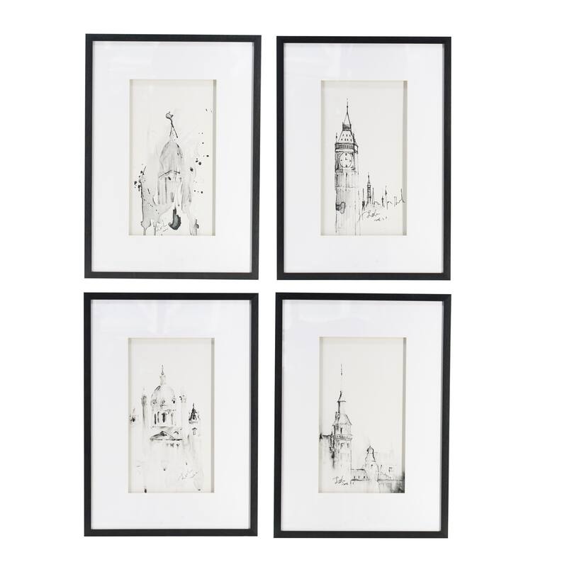 Set of 4 Architecture Wall Art Prints