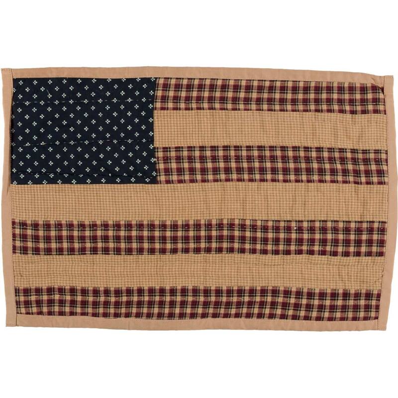 Patriotic Patch Placemat Quilted Set of 6 12x18 - Placemat 12x18