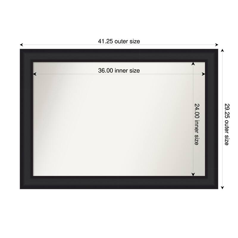 Oliver Non-Beveled Wood Framed Wall Mirror - 41 x 29 in - Oliver Black