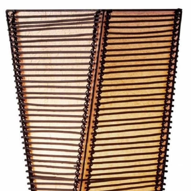 50" Boho 2-Light Cylinder Shape Floor Lamp with Twisted Paper Shade and Black Base Foot Switch - 50”H x 9.5”W x 9.5”D