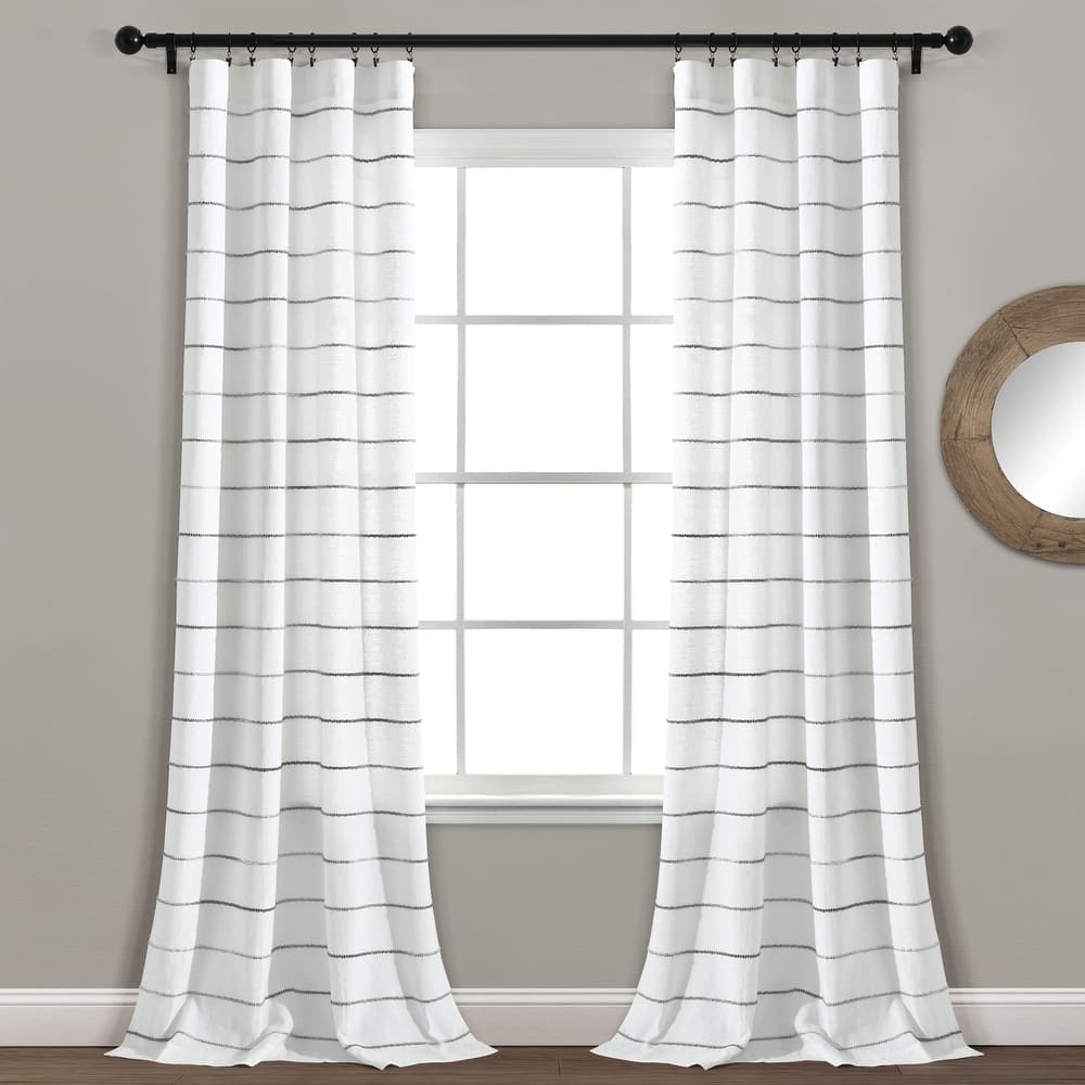 Carson Carrington Pajebo Ombre Stripe Cotton Curtain Panel Pair