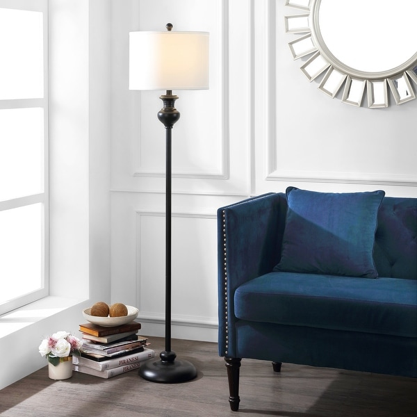 Arch Floor Lamp with Rattan Shade by Drew Barrymore Flower Home