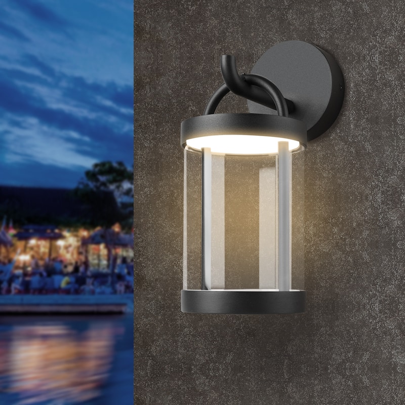 Lights Outdoor Wall Sconce Lantern Exterior IP65 Waterproof LED Wall Light Classic Wall Lamp Round Lighting - gery