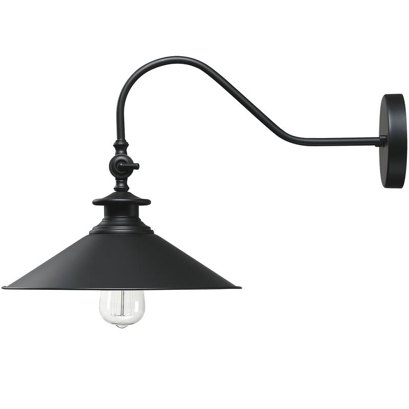 Black Barn Lights Outdoor Gooseneck Sconces Wall Lighting - 13"x21.77"x12.64"