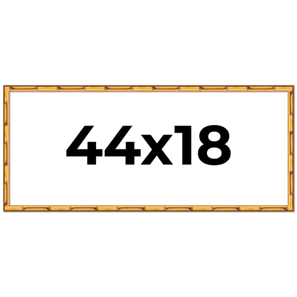 44x18 Frame Gold Bamboo Solid Wood Picture Frame | 1 Inch Moulding