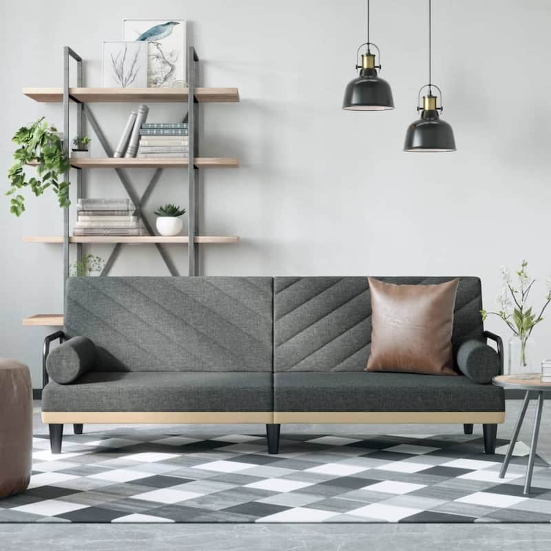 vidaXL Sleeper Sofa with Armrests Sofa Couch Recliner Chair Loveseat Fabric - 80.7" x 35" x 27.6" - Dark gray