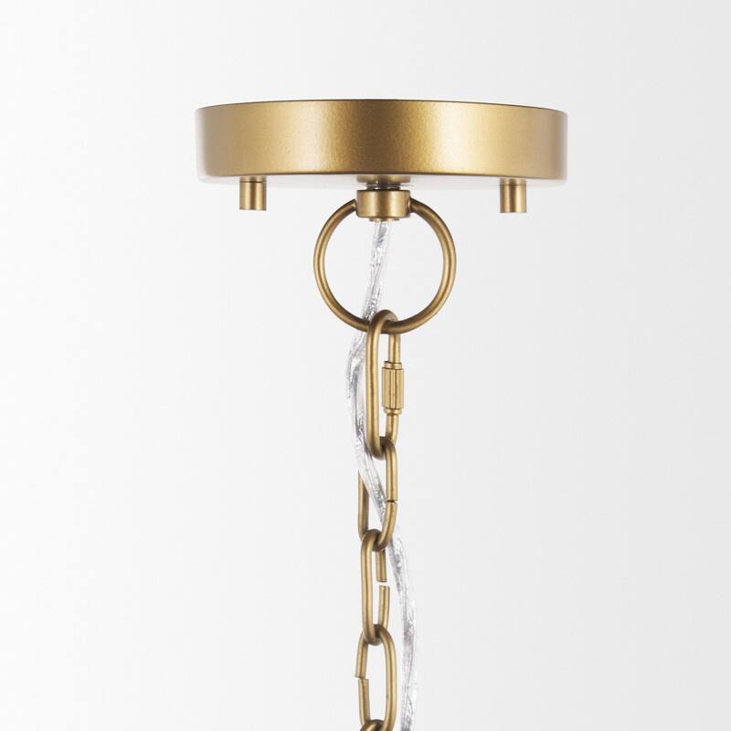 Titus 1-Light Brass Finished Metal Disc Pendant - 24.0L x 24.0W x 8.0H