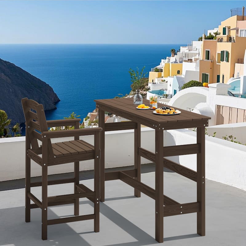 40-inch Outdoor Patio HDPE Pub Bar Table, Balcony Table