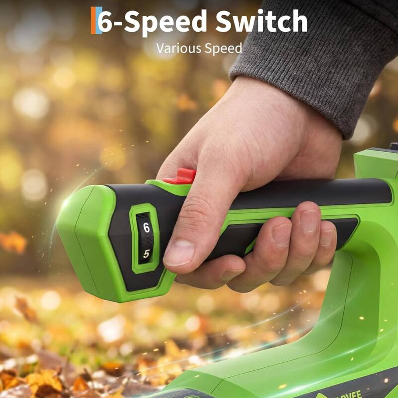 550CFM/ 130MPH Cordless Leaf Blower, 6 Variable Speed for Lawn Care, Yard, Garden, Driveway