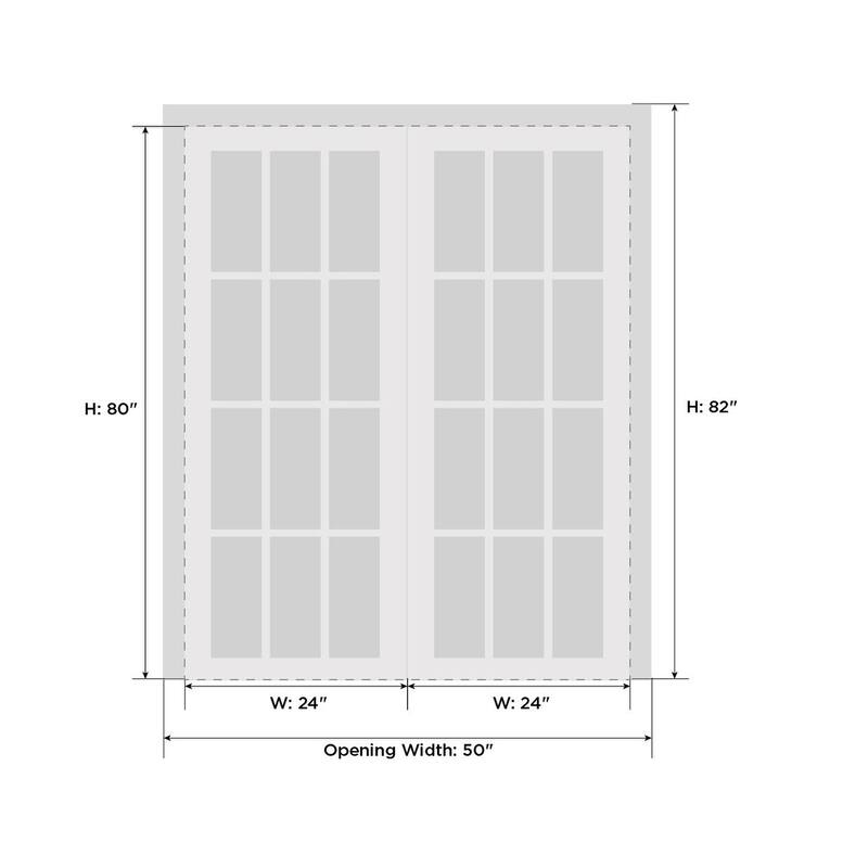 SartoDoors Quadro 4002 | Interior French Doors Double French | Solid Wood w/ Glass | Slab Only | 36x80, Oak