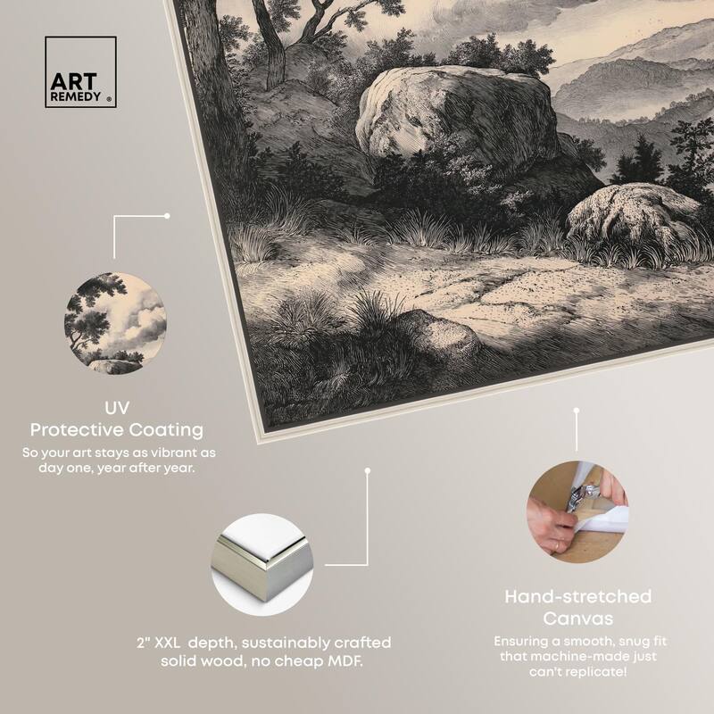 Chiaroscuro Cliffs Canvas by Art Remedy