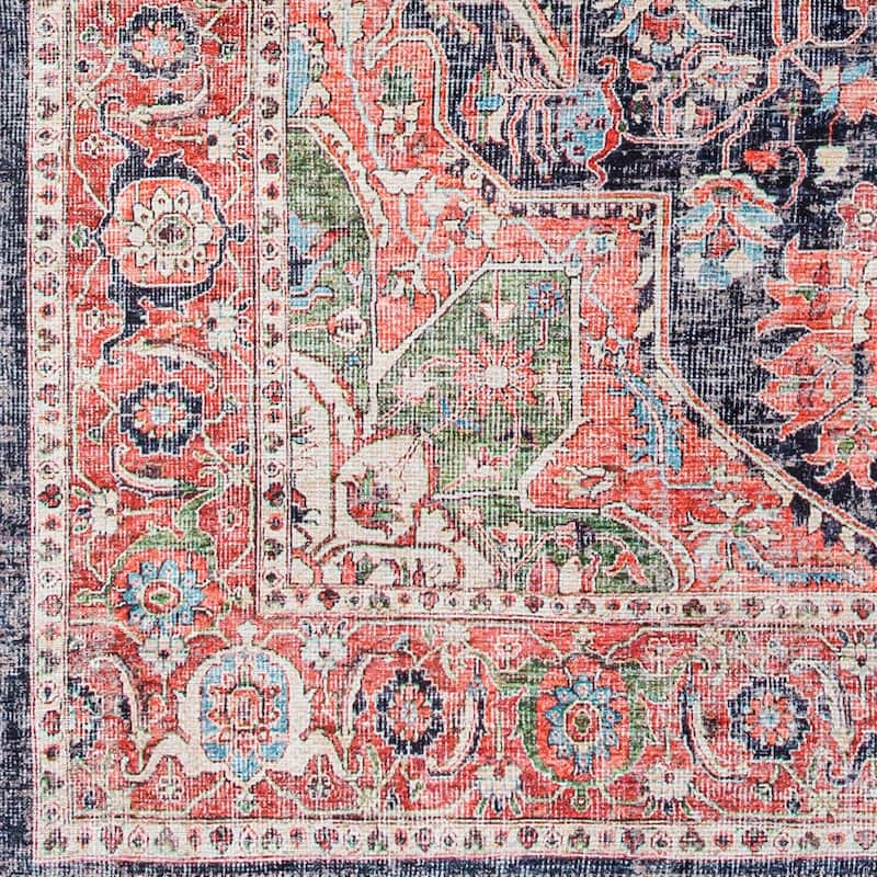 Livabliss Aravind Traditional Medallion Machine Washable Area Rug