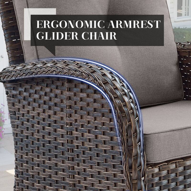 Pocassy Outdoor Wicker Patio Chairs Set