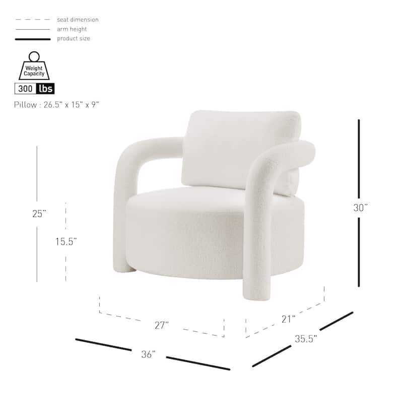 NPD Furniture Maisie Faux Shearling Accent Arm Chair