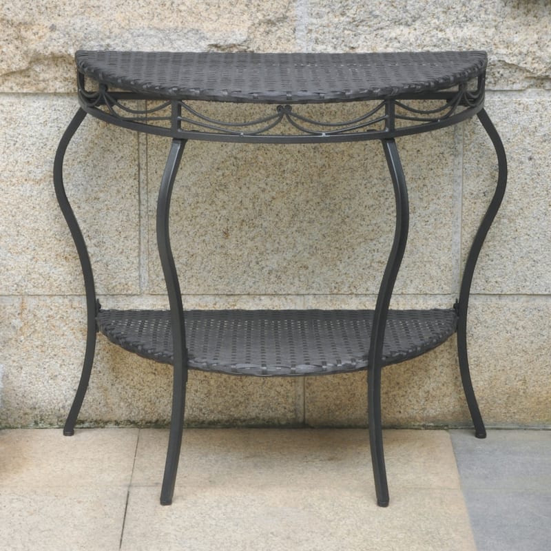 Valencia Resin Wicker Outdoor Half-moon Table