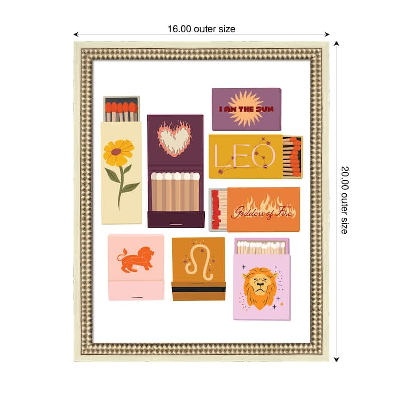 Kate and Laurel Leo Matchbooks 14x18 FC by Megan Ryan Framed Wall Art Print