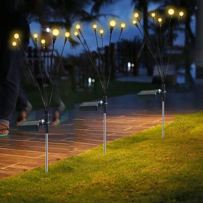 2Pcs Outdoor Solar Lamp Landscape & Walkway LED Path Light