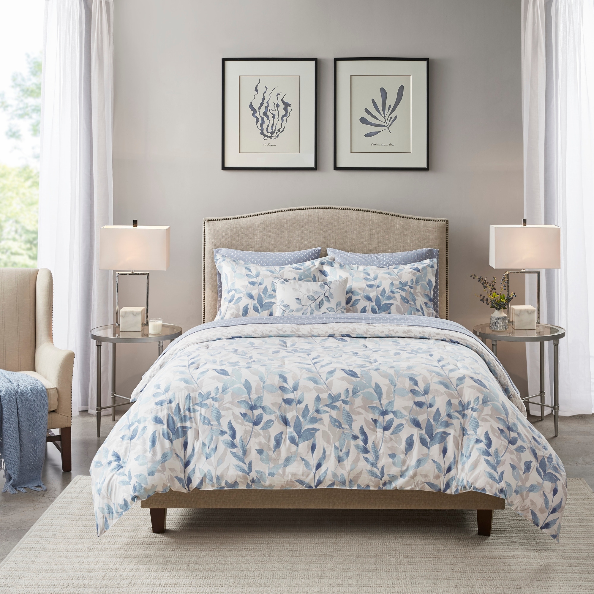 Madison Park Essentials Sofia Reversible Comforter Set with Bed Sheets