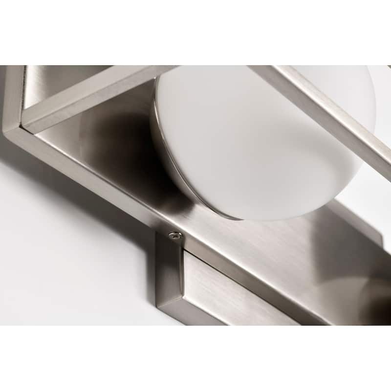 Jenkins 16 Inch 2 Light LED Vanity Brushed Nickel with Frosted Glass - Brushed Nickel