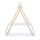 preview thumbnail 4 of 14, Full Size Tent Floor Kids Bed Frame with Triangle Structure and Safety Railings for Kids, Special Design, White+Natural