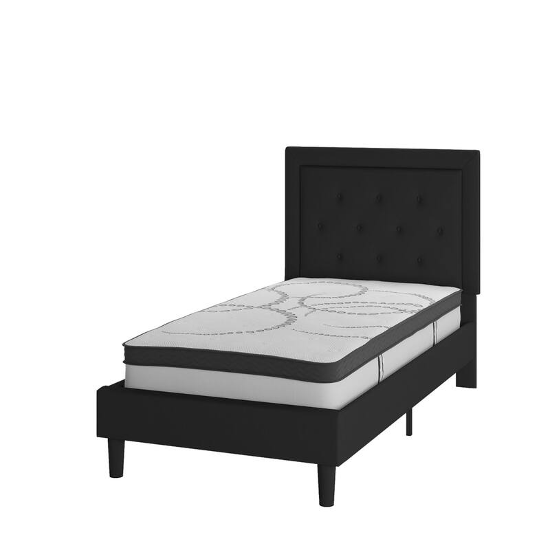 Tufted Platform Bed with 10in. Pocket Spring Mattress
