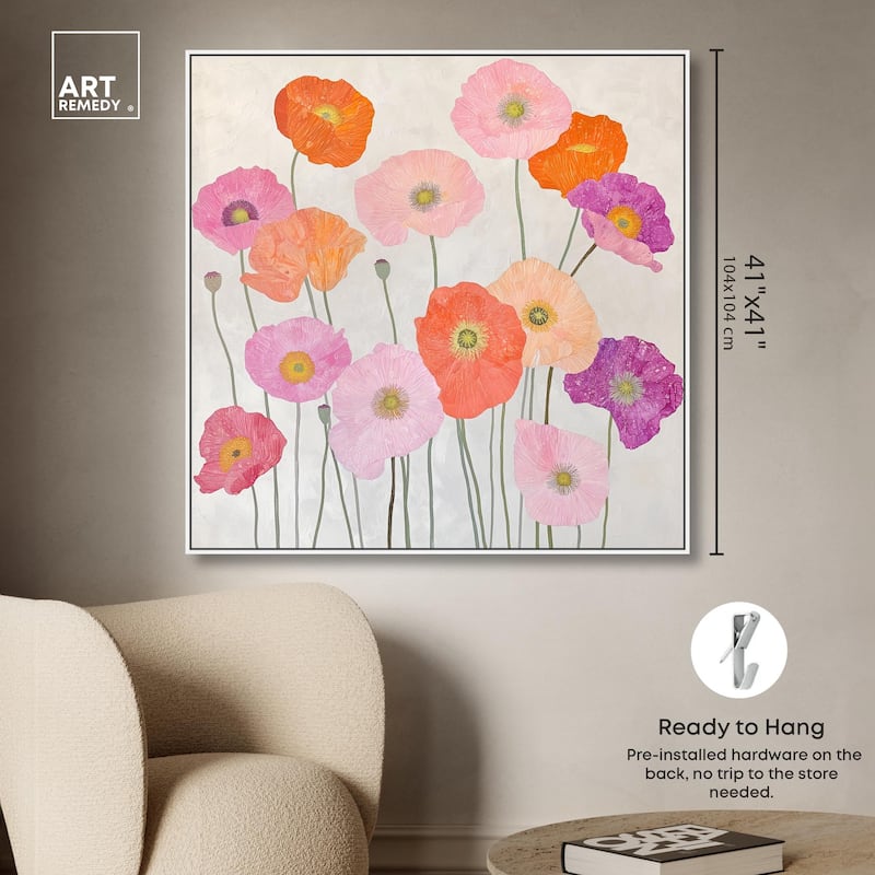 Sunset Poppy Chorus I Canvas by Art Remedy