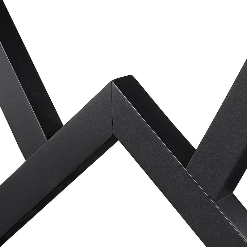 Brasov Black Finish Light Grey Fiber Cement Top Table by iNSPIRE Q Modern