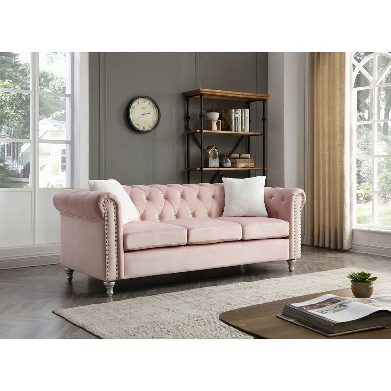 Velvet Multiple Cushions sofa with 3 seats