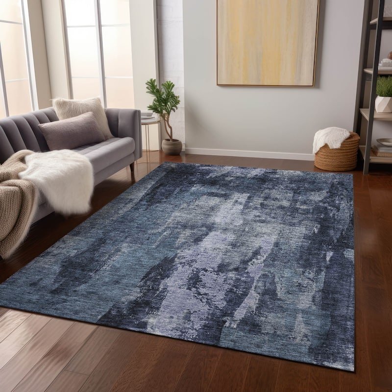 Machine Washable Indoor/ Outdoor Contemporary Chantille Rug