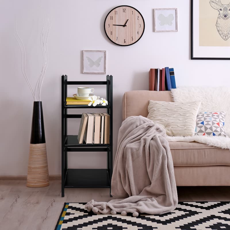 3-Shelf Folding 14-inch Wide Bookcase
