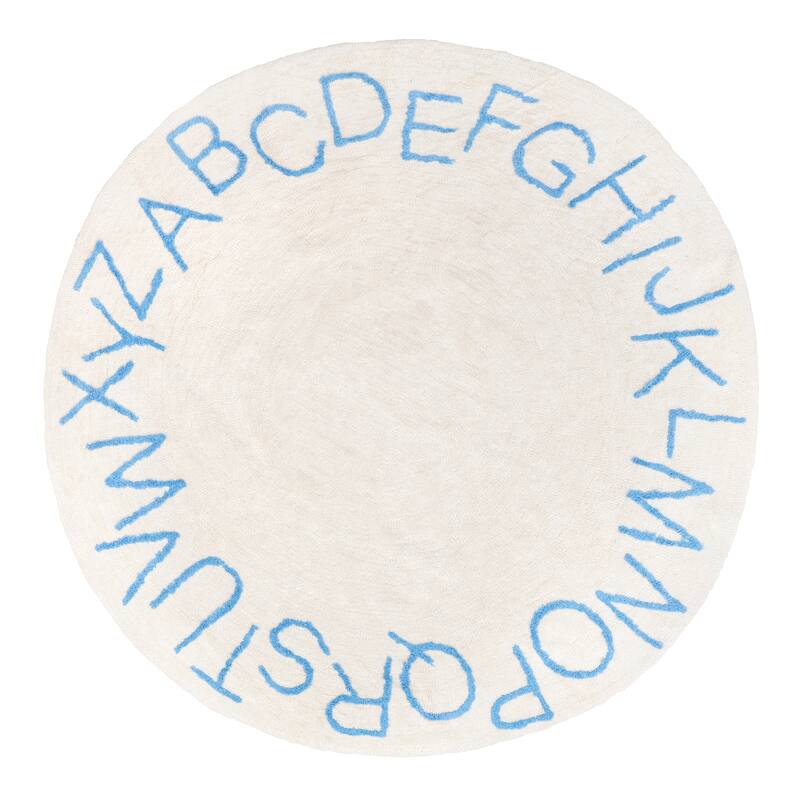 Nuloom Alphabet SpinClean Washable Round Rug