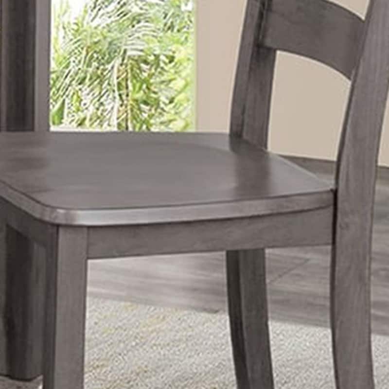 Farmhouse Gray Solid Wood 5-piece Dining Table Set