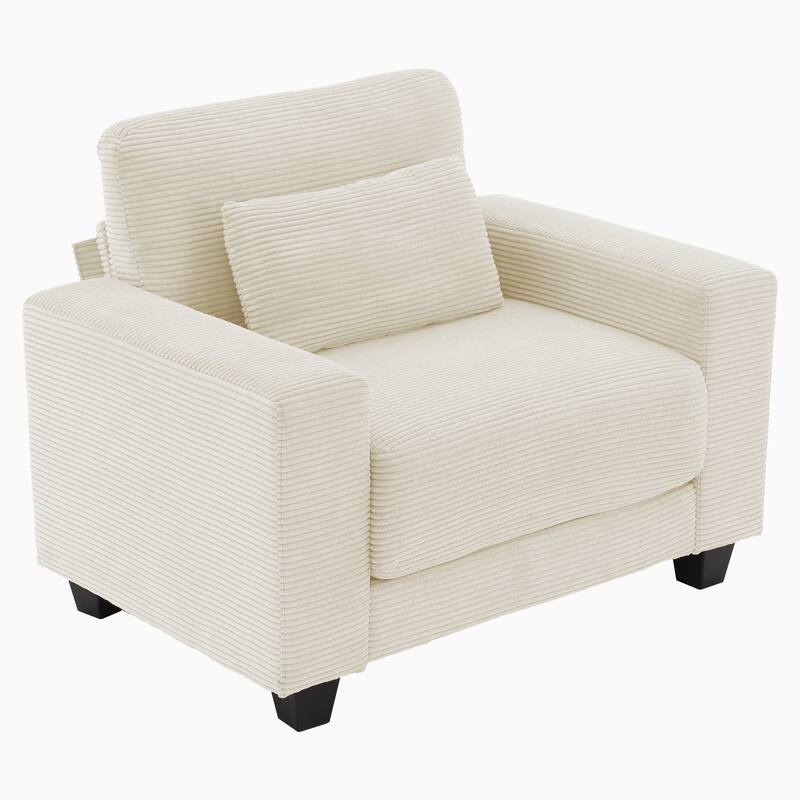 Corduroy Widened Single Sofa Chair, A Extra Lumbar Pillow