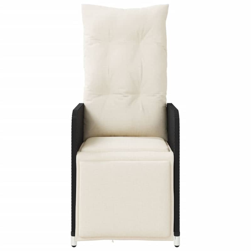 vidaXL Reclining Patio Chair with Cushions Outdoor Seat Furniture Poly Rattan