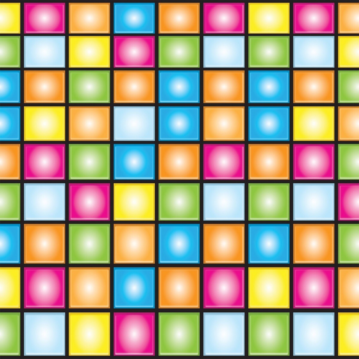 Shop Pack Of 6 Bright Rainbow Disco Border Themed Party Wall