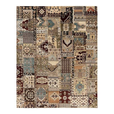 Ikat One-of-a-Kind Hand-Knotted Area Rug, Brown - 8' 0" x 10' 2"
