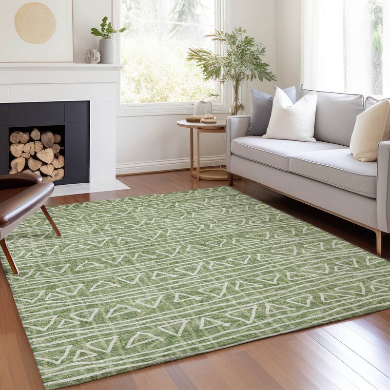 Machine Washable Indoor/ Outdoor Chantille Morrocan Boho Rug