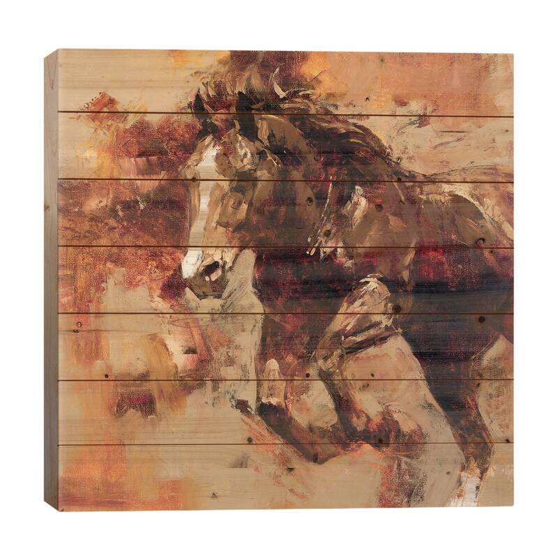 Earth, Wind, Fire Print On Wood by Julie T. Chapman - Multi-Color - 26x26x1.5