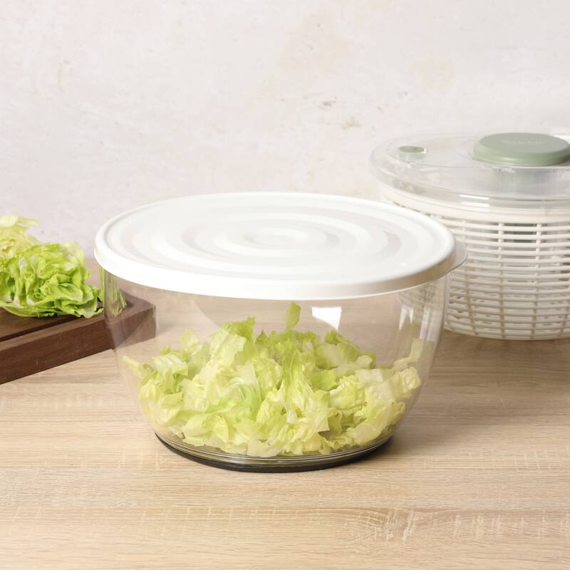 Sur La Table Kitchen Essential 6.3 Qt Salad Spinner, Fruit Wahser, Fruit Washing Bowl with Strainer, Vegertable Cleaner