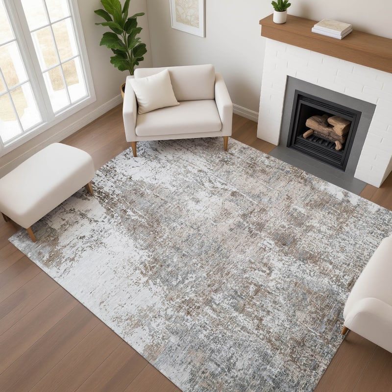Premium Washable Super Soft Abstract Mayfield Rug - Brown - 2'6" x 3'10"