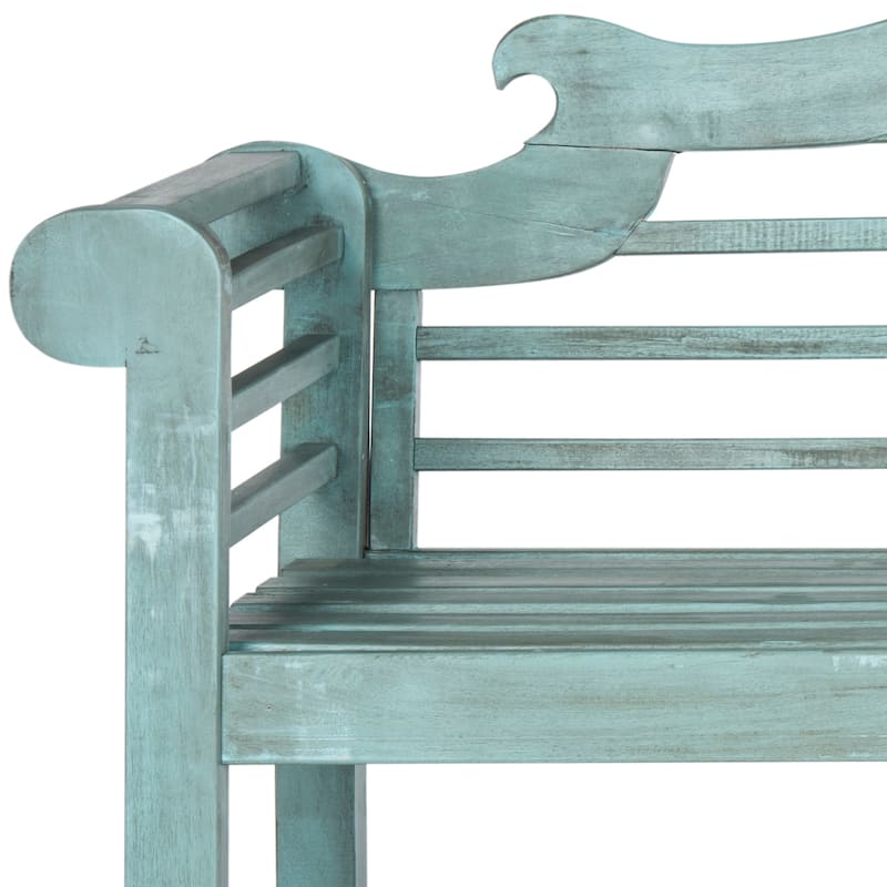 SAFAVIEH Outdoor Hamida Acacia Wood Bench - 77Wx23Dx41H
