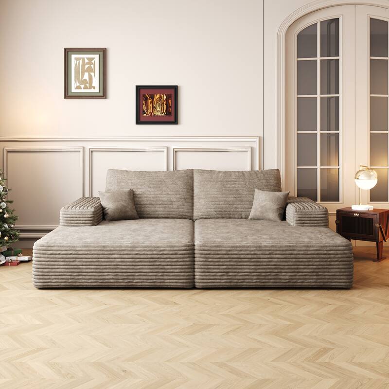 74.8" Modern Sofa Bed with Dual Sleeper, Lounger for Moviebonus Room